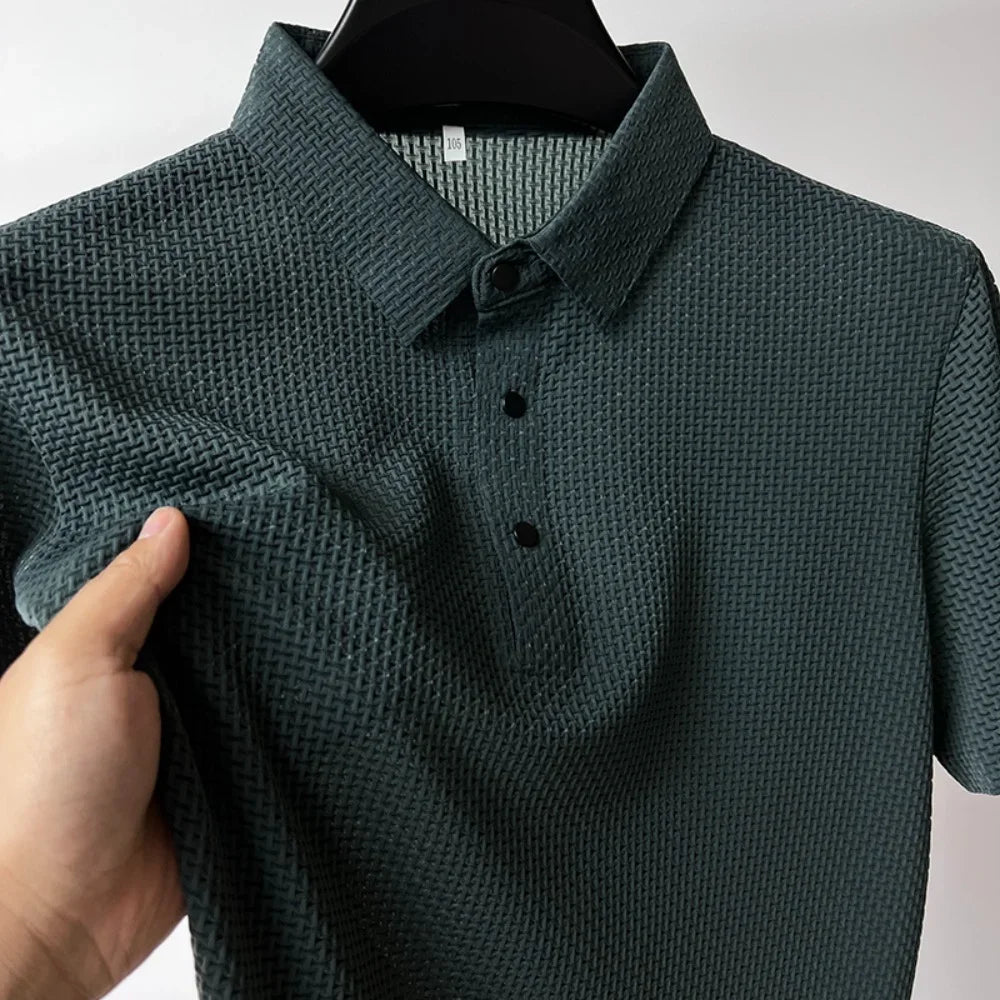 Camisa Polo Masculina Respirável Monocromática